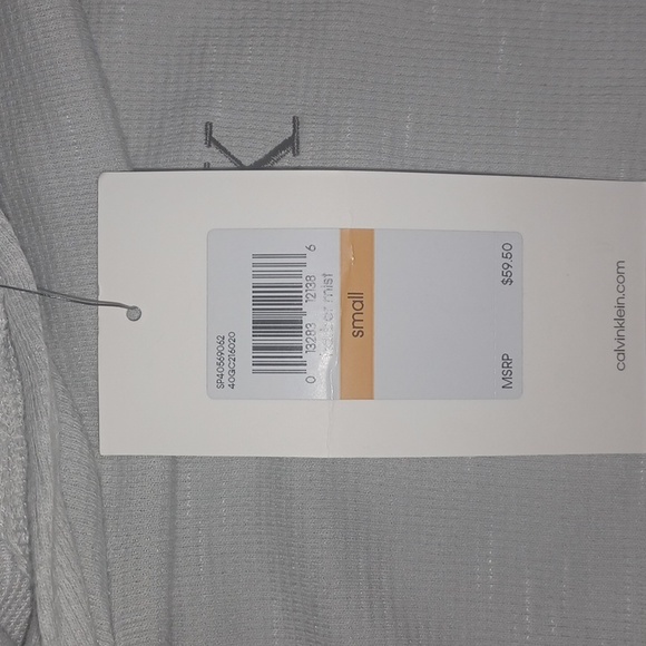 Calvin Klein Waffle Hoodie Size-S Gray NWT - Picture 5 of 5